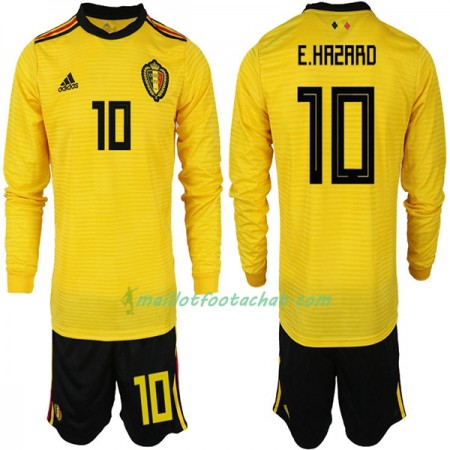 Maillot Belgique E.HAZARD 10 Enfant Extérieur Coupe du monde 2018 Manche Longue